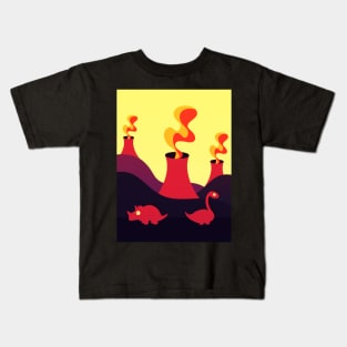 Dinos and Volcanos Kids T-Shirt